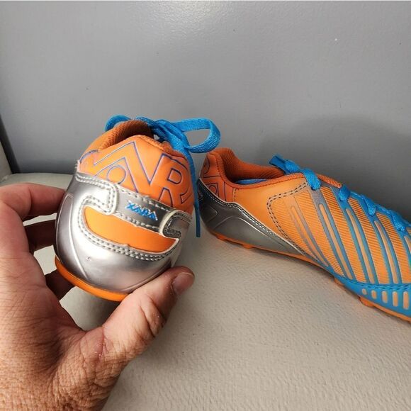 Xara Soccer Velocity Youth Athletic Cleat Shoes Colors Blue Orange US Size 2 - Picture 3 of 6